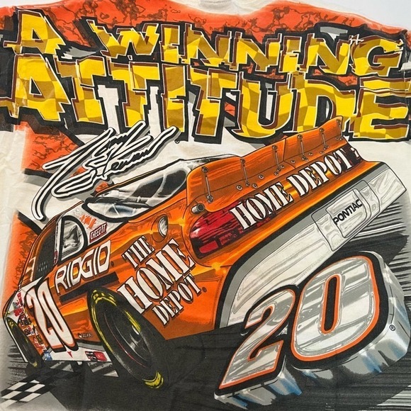 Vintage NASCAR Home Depot Tony Stewart All-Over Print T-Shirt Large - Picture 3 of 6